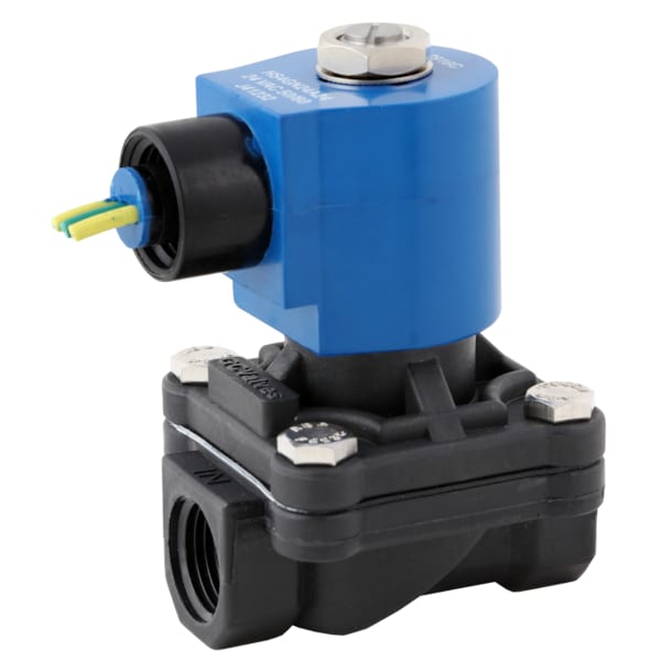 Solenoid Valve, 2-Way, 1 in Pipe Size, 24VDC, Diaphragm, Pilot Operated, Nylon, NBR